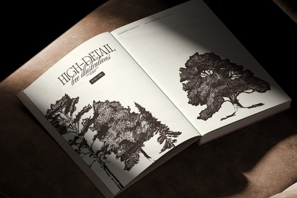 High Detail Tree Sketches Collection