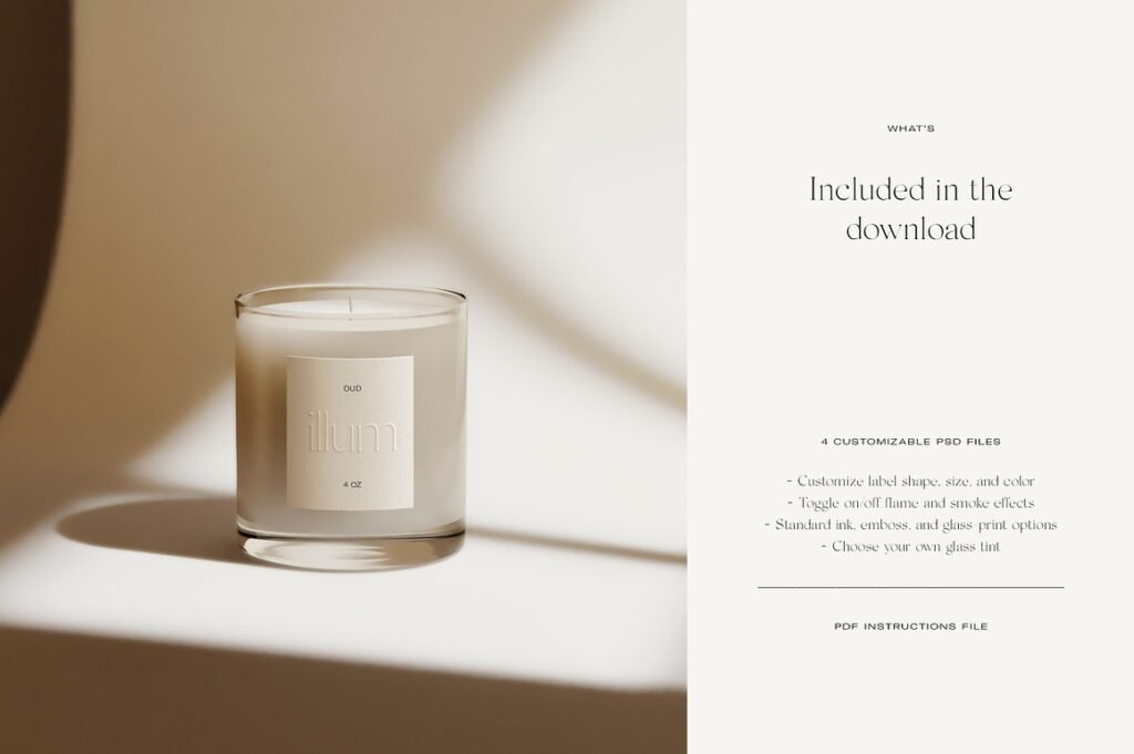 Candle Label Mockup
Set