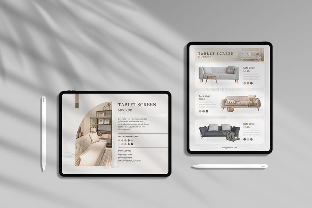 Tablet Screen Mockup Instant Customization
