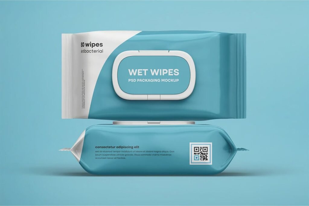 Wet Wipes Packaging Box Mockup