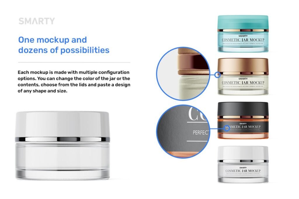 Cosmetic jar mockups bundle