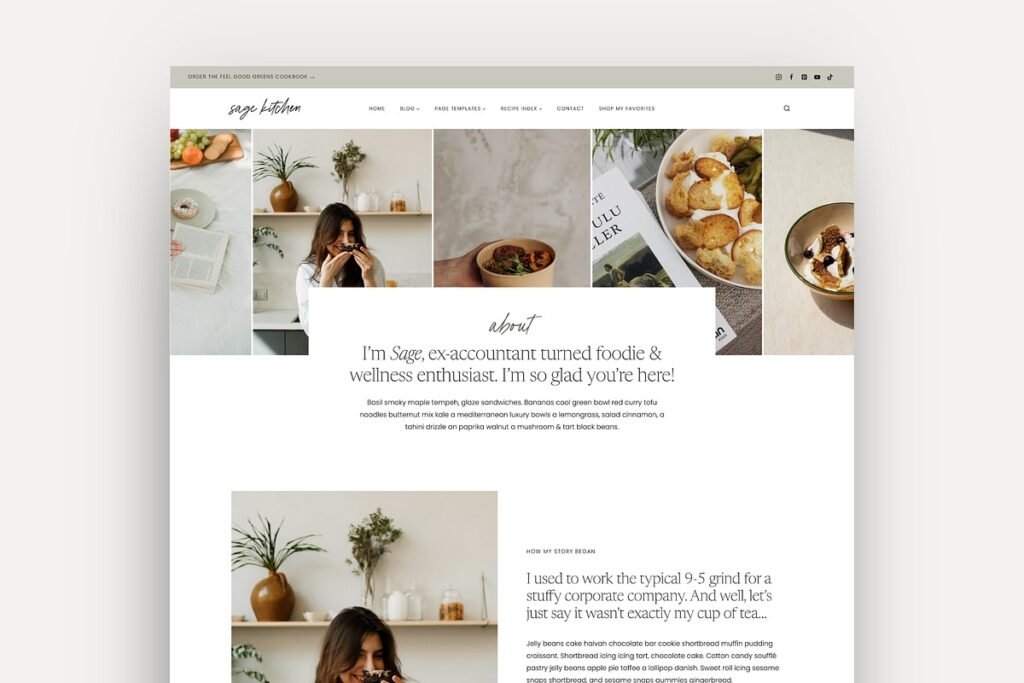 Sage Food Blog WordPress Theme