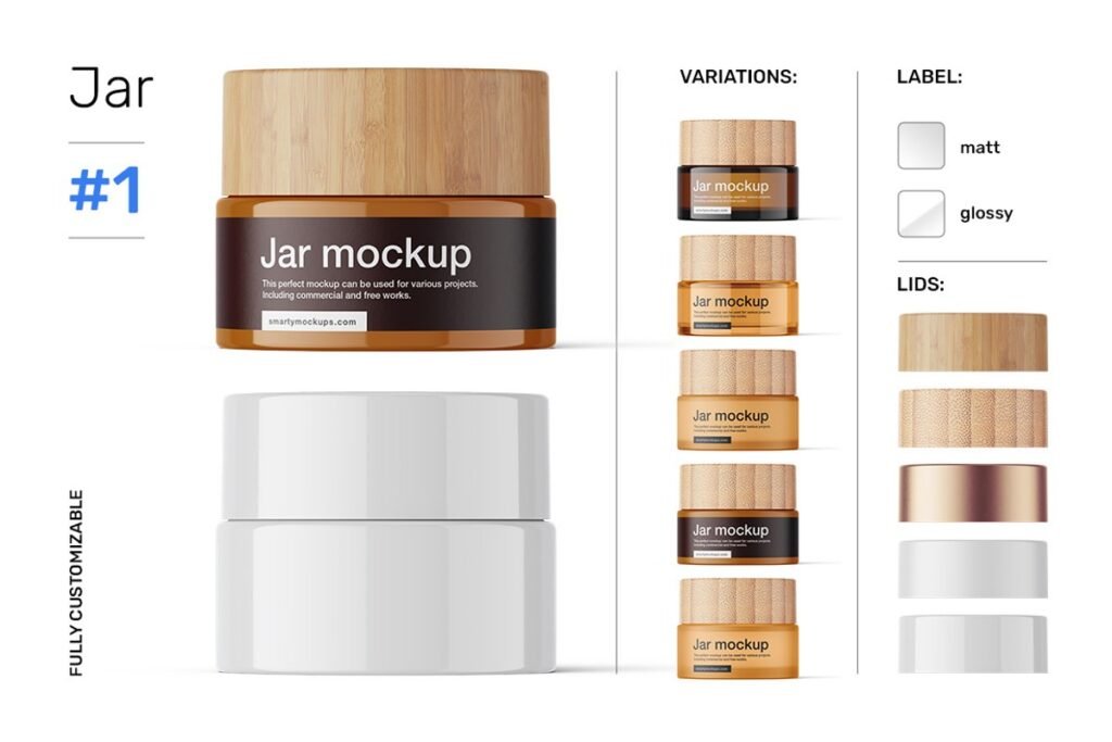 Cosmetic jar mockups bundle