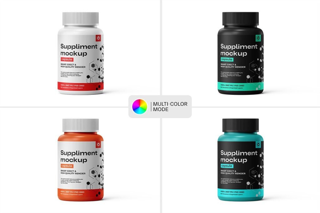 Medical Supplement Bottle Mockup