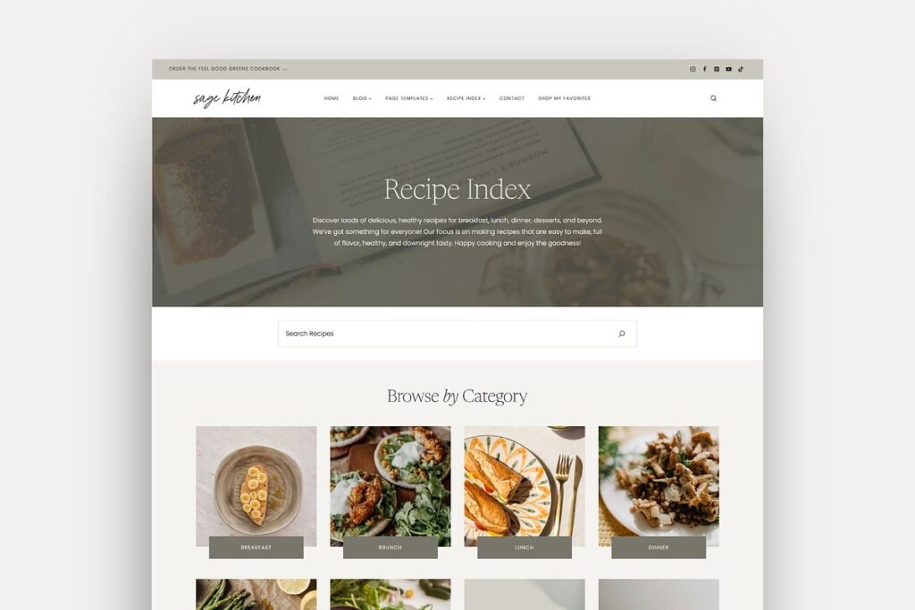 Sage Food Blog WordPress Theme