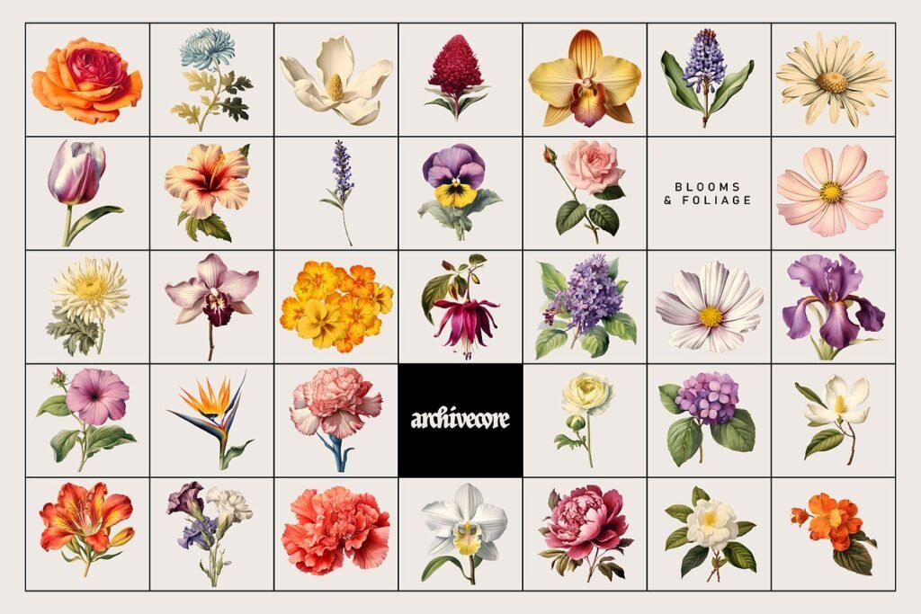 BOOK OF FLOWERS Clipart