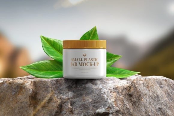 Natural Herbal Cosmetic Jar Mockup