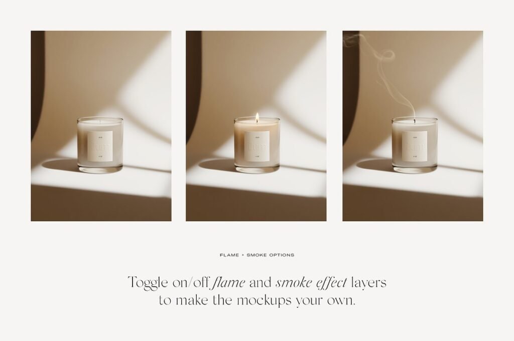 Candle Label Mockup Set