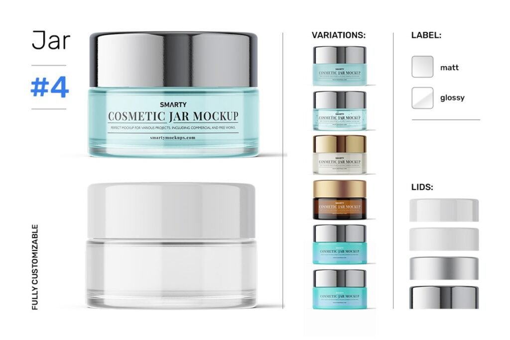 Cosmetic jar mockups bundle