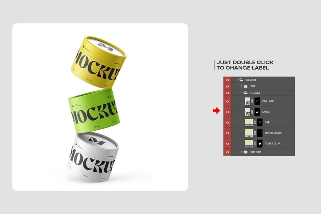 Cylindrical Paper Tube Mockup