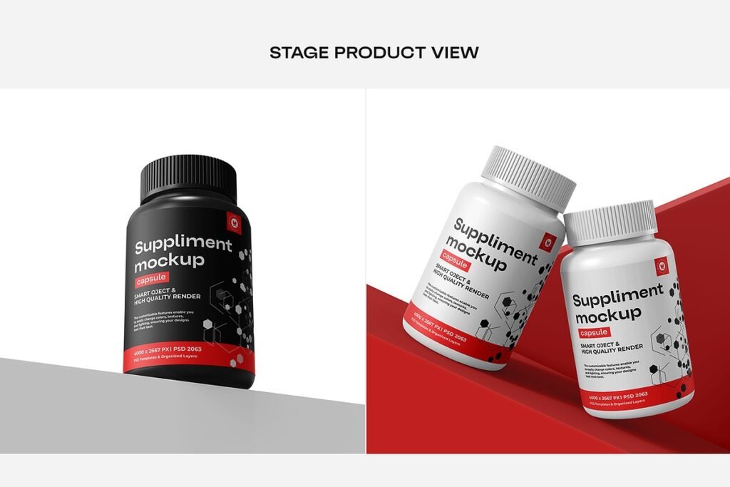 Medical Supplement Bottle Mockup