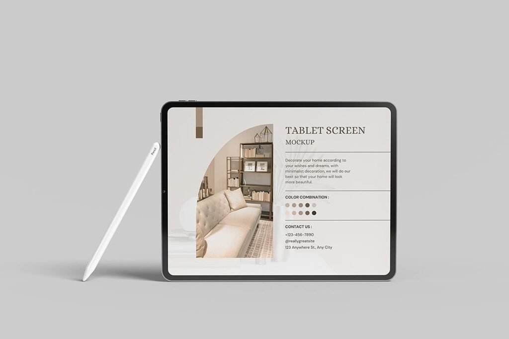 Tablet Screen Mockup Instant Customization