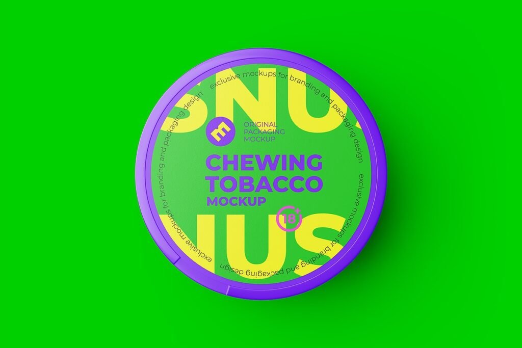 Snus Chewing Tobacco Can Mockup
