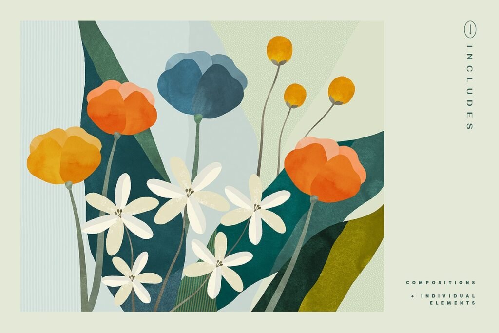 Painted Floral Elements