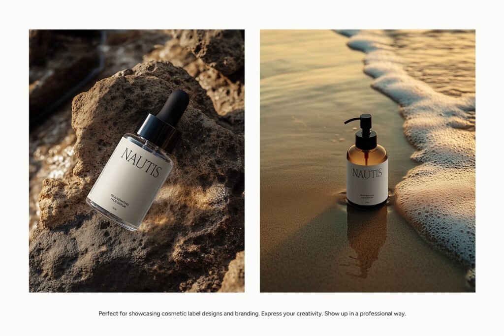 Coastal Cosmetic Bottle Mockups