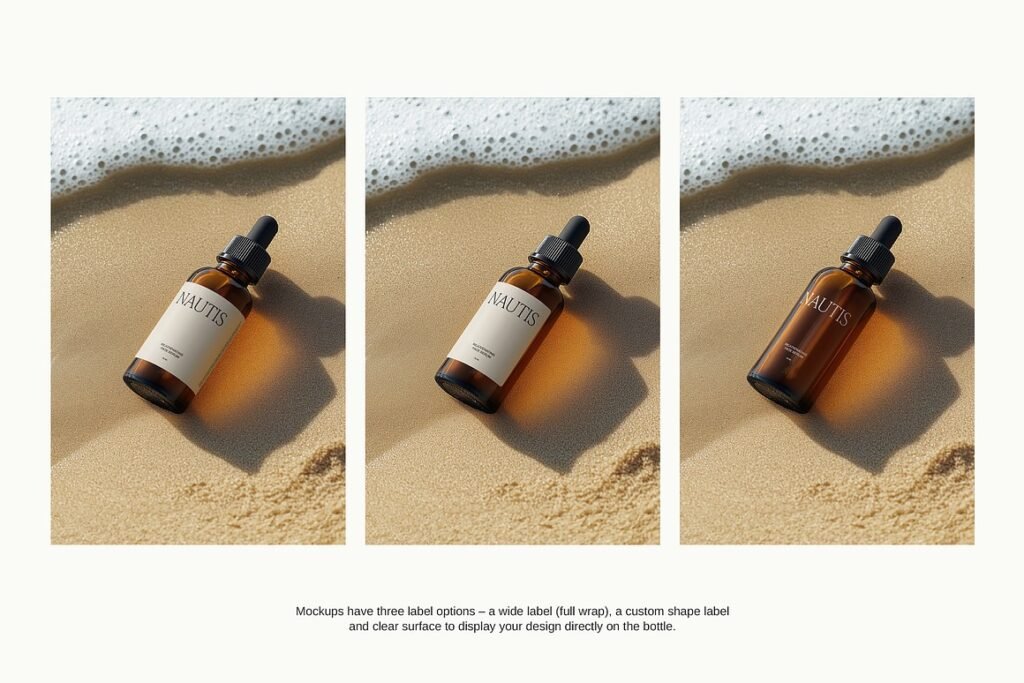 Coastal Cosmetic Bottle Mockups