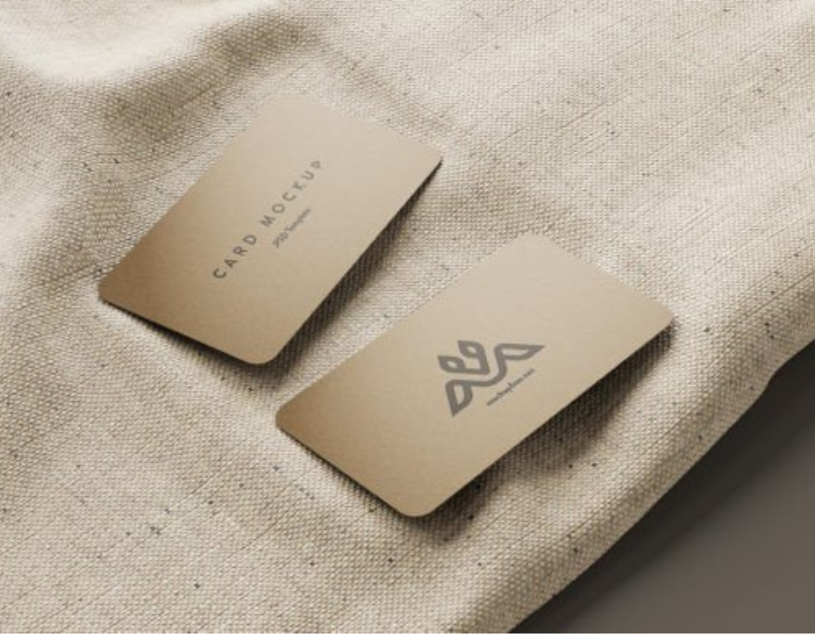 Business Card Mockups on a Burlap Sack
