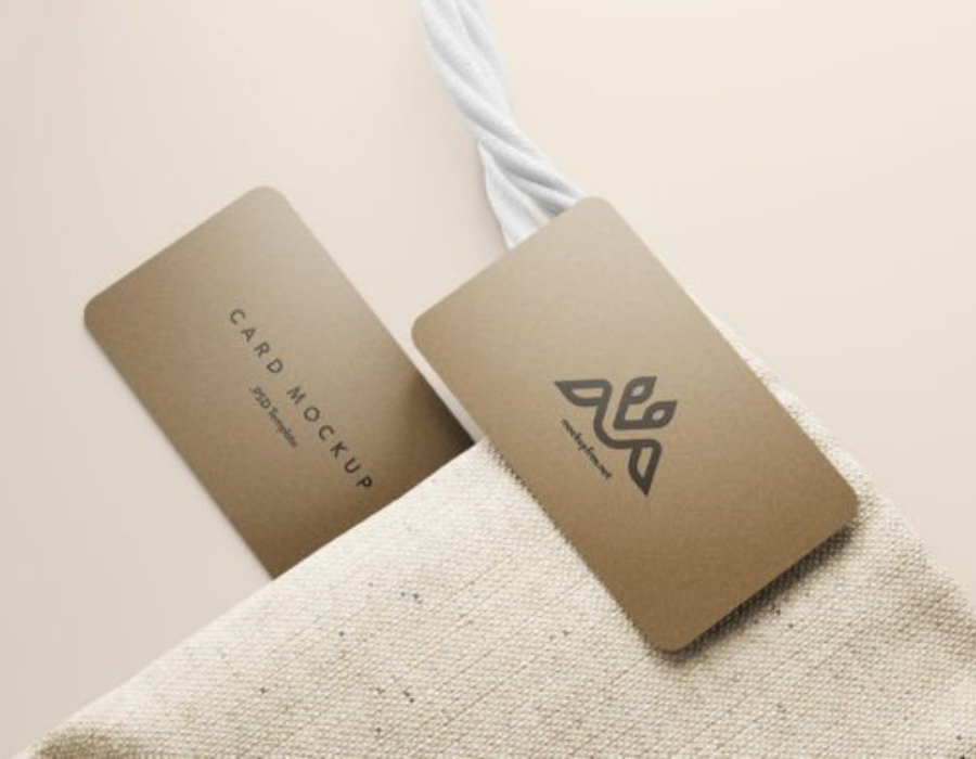 Business Card Mockups on a Burlap Sack