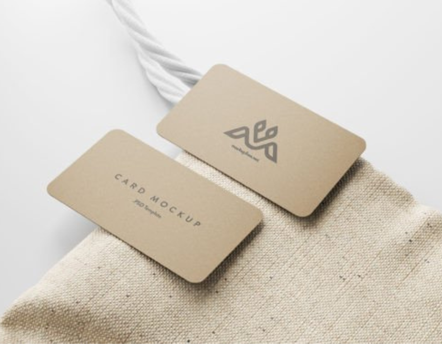Business Card Mockups on a Burlap Sack