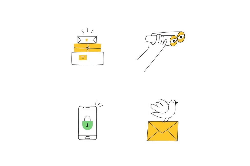 Cute Outline Vector Illustrations