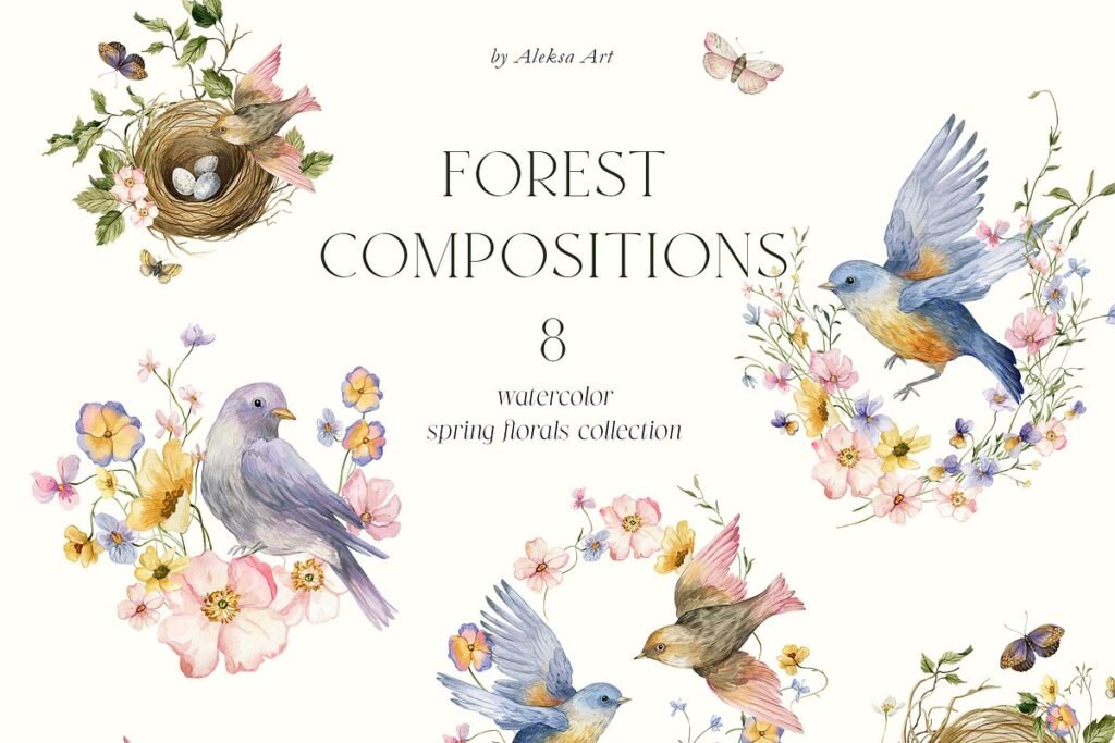 Forest Melody Watercolor Collection