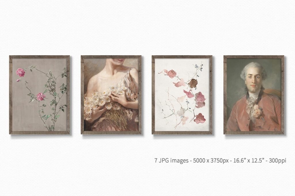 Dusty Pink Vintage Art