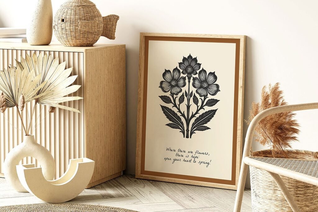 Linocut Flowers Poster Builder