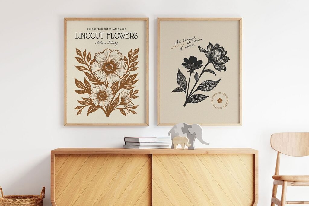 Linocut Flowers Poster Builder