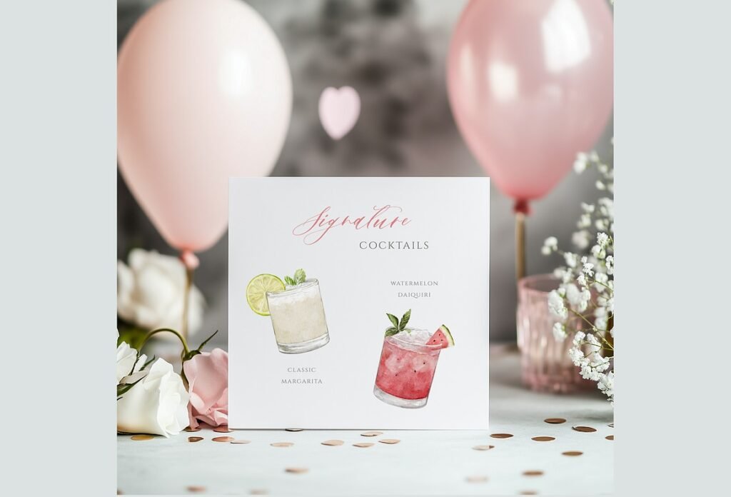 Watercolor Style Cocktails Set