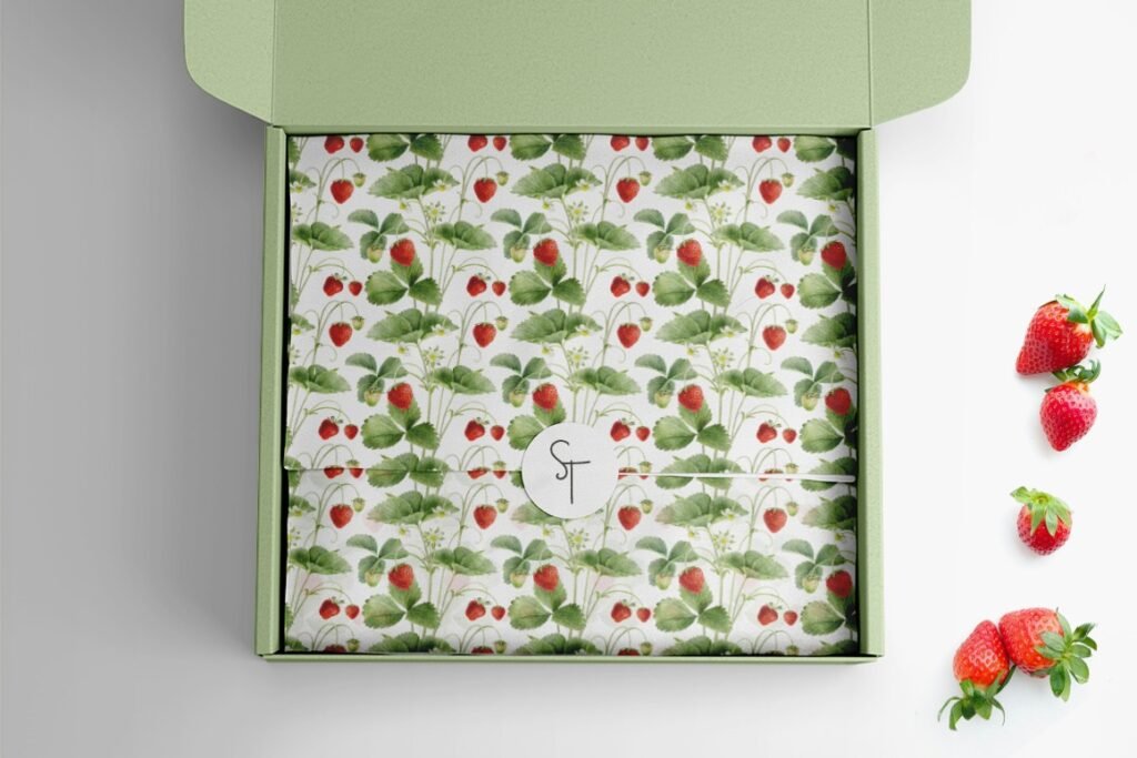 Strawberry watercolor illustrations