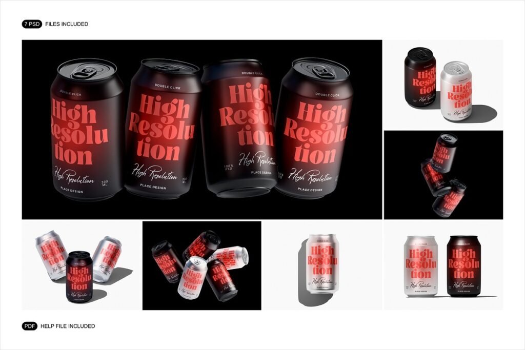 Metal Soda Can Mockup