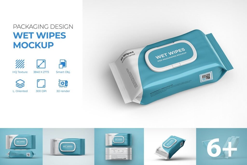 Wet Wipes Packaging Mockup
