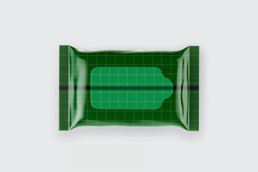 Metallic Wet Wipes Pack Mockup