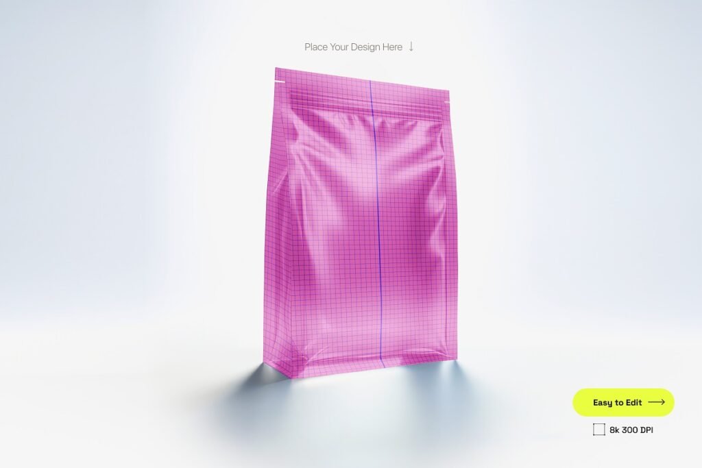 Transparent Coffee Bag Pouch Mockup