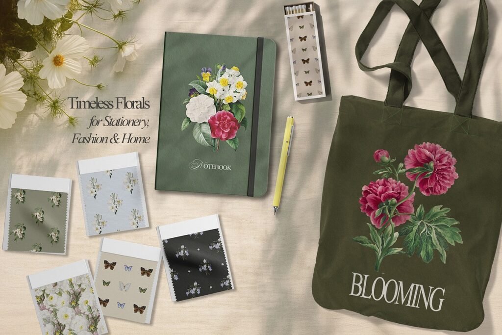 Vintage Botanical Charm Collage Pack