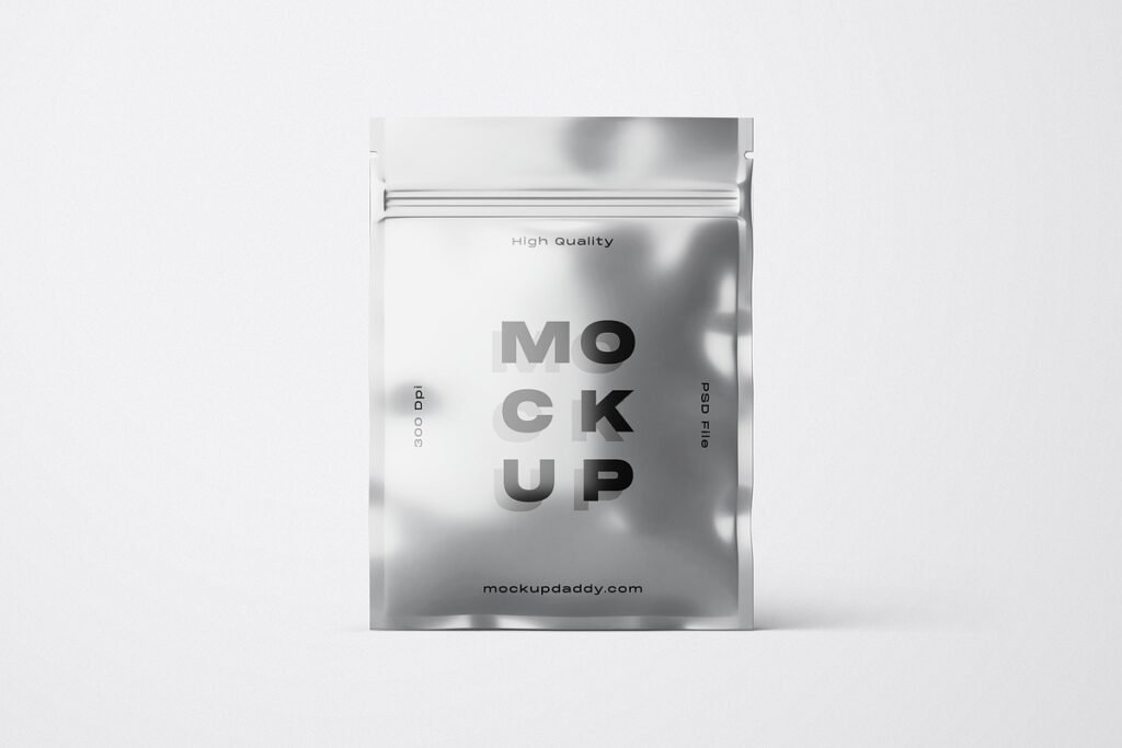 Metallic Ziplock Pouch Mockup
