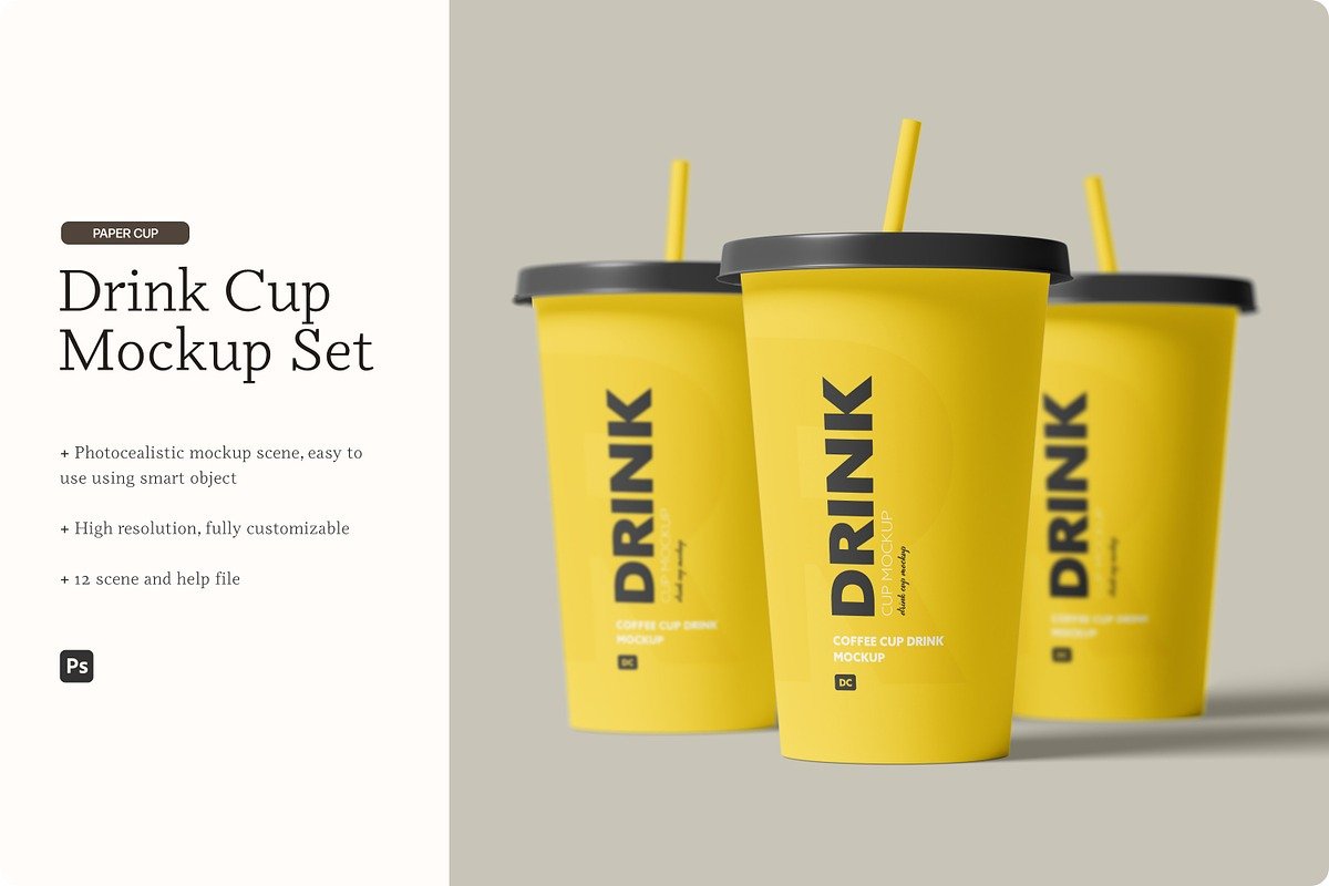 Drink Cup Mockup Set