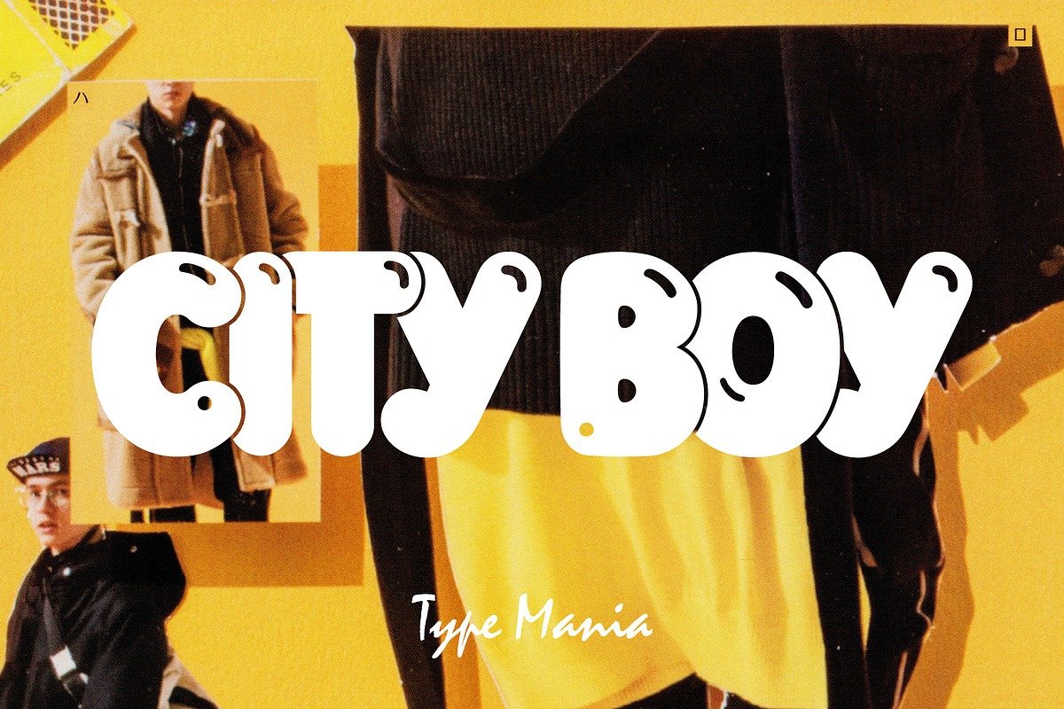 City Boy Tm Bubbly Display Font