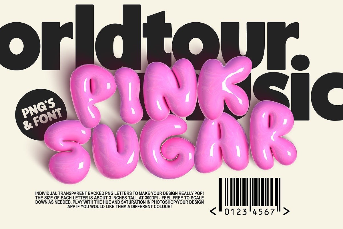 Pink Sugar Letters and SVG Font