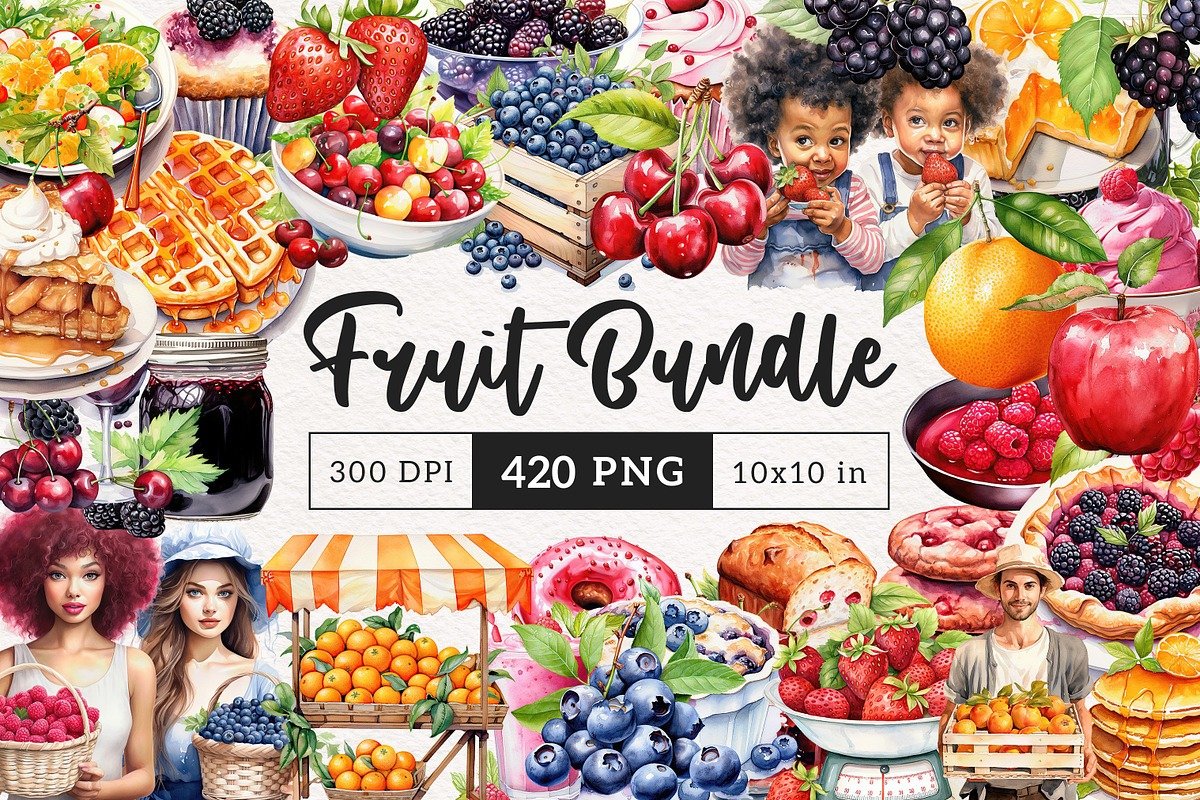 Massive Fruit Clipart Bundle