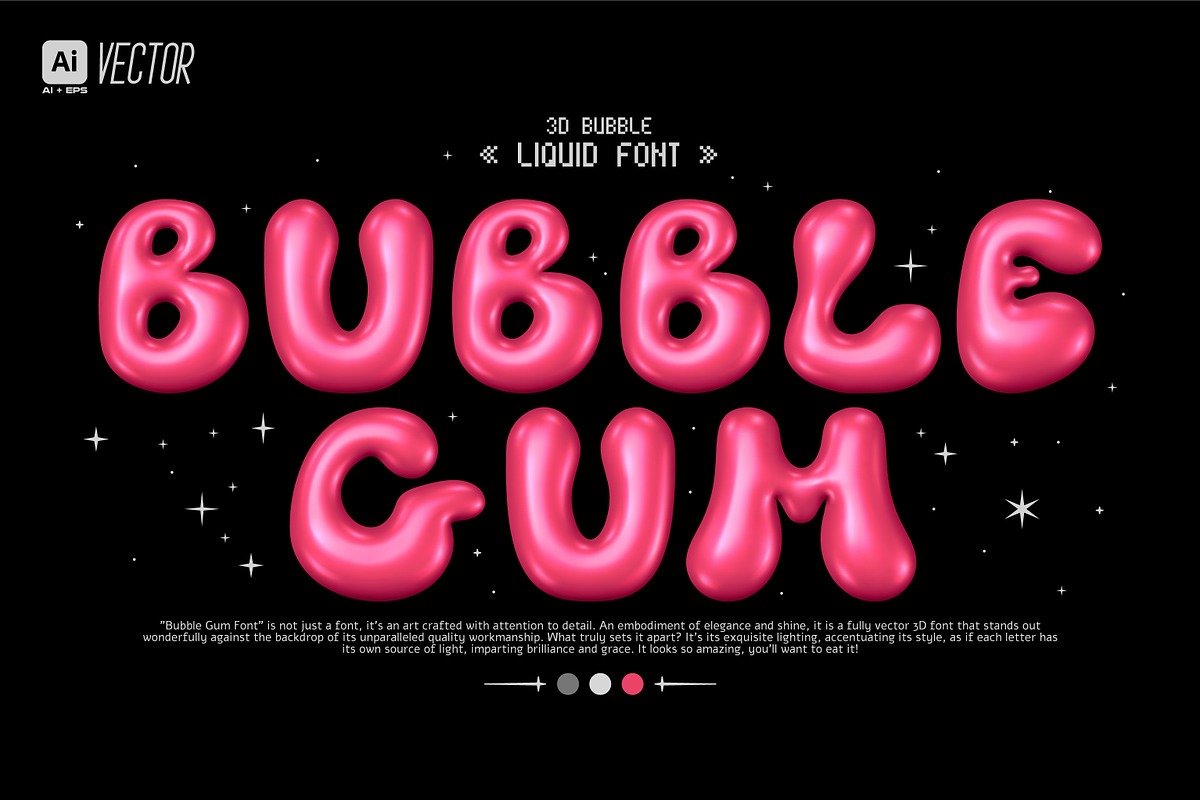 BUBBLE GUM VECTOR FONT